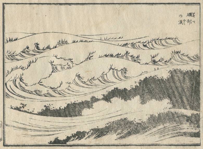 "The wave of the Isobe" is drawn.