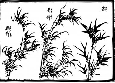 The leaf of the bamboo which blows in Wakatake or a wind, or bamboo grass