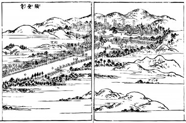 The "Suma temple" surrounded by the mountain is drawn.
