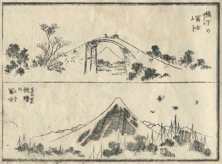 The way of being visible with various mountains "Mt. Fuji" in famous Japan is drawn.